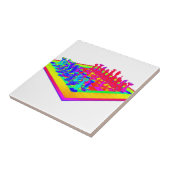 Carreau Échiquier coloré et pièces d'échecs (Côté)