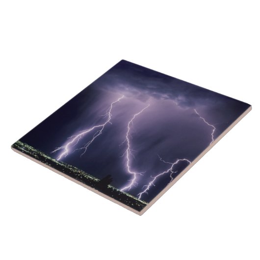 Carreau Éclair au-dessus de Salt Lake Valley, Utah. (Côté)