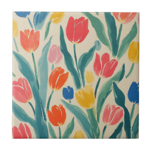 Carreau Éclat printanier des tulipes
