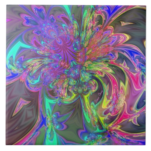 Carreau Éclat rougeoyant de Deva turquoise et violet de (Devant)