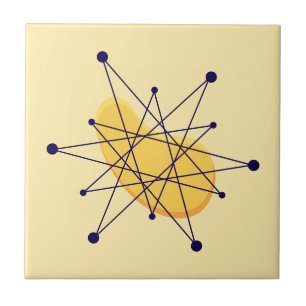 Carreau Éclatement d'étoile atomique rétro style milieu de