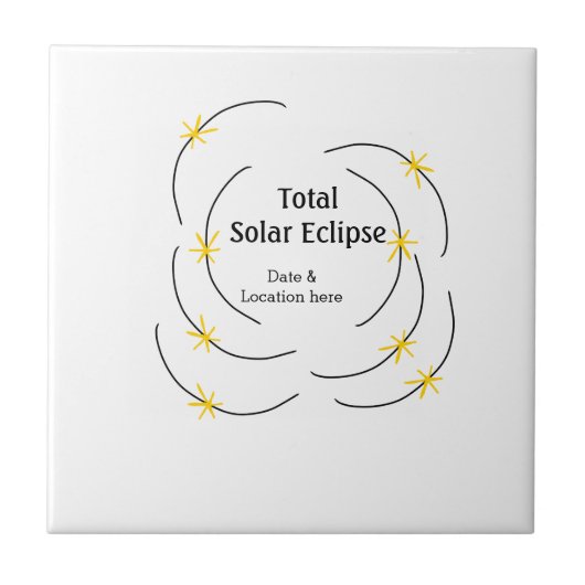 Carreau Éclipse solaire totale ajouter date lieu moitié so (Devant)