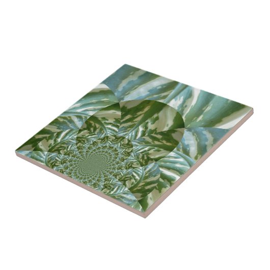 Carreau Eco Green Camo Kaleidoscope Art Design d'impressio (Côté)