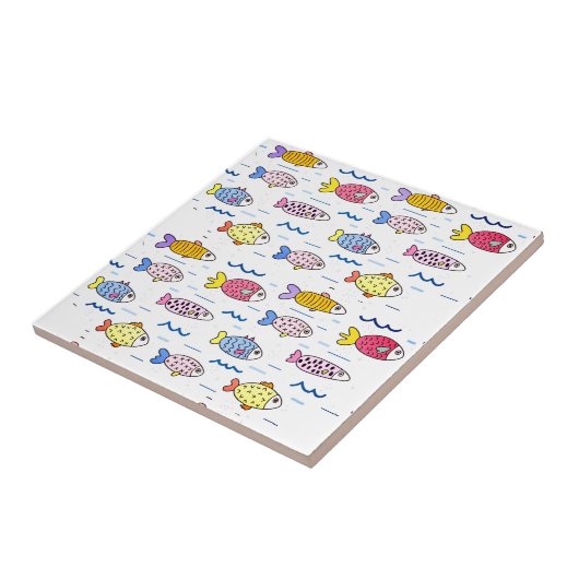 Carreau École colorée de poissons (Côté)