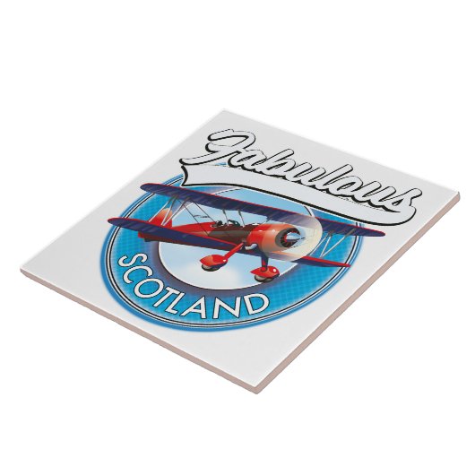 Carreau Écosse fabuleuse patch rétro de voyage (Côté)