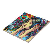 Carreau Écouter de la musique sur les écouteurs Psychédéli (Côté)