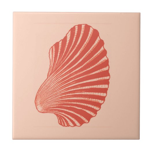Carreau Écran à coquille de saint Jacques, Corail clair or (Devant)