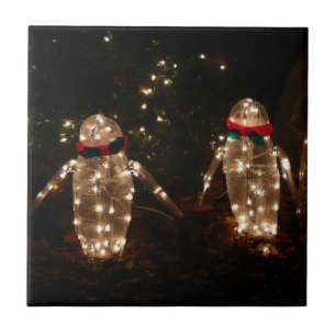 Carreau Écran de lumière des fêtes de pingouins