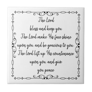 Carreau Écriture biblique Aaron Bénédiction Numb 6:24-26