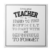 Carreau Écriture cadeau d'appréciation du Merci enseignant (Devant)