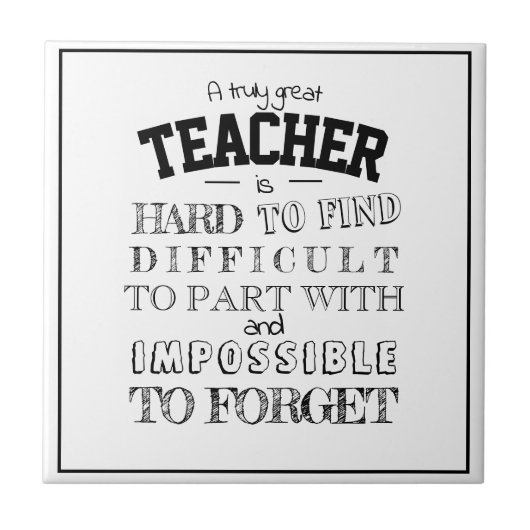 Carreau Écriture cadeau d'appréciation du Merci enseignant (Devant)