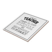 Carreau Écriture cadeau d'appréciation du Merci enseignant (Côté)