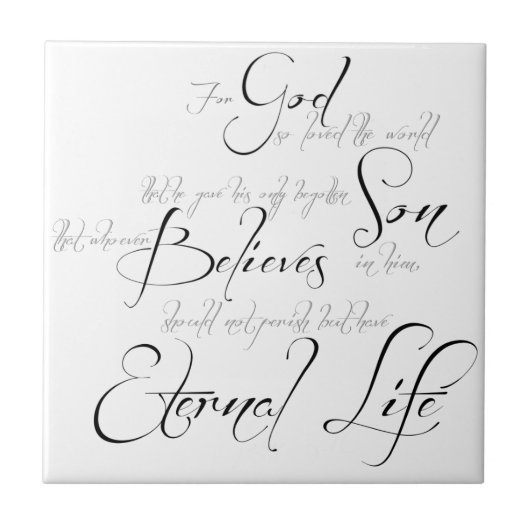 Carreau Écriture John 3:16 (Devant)