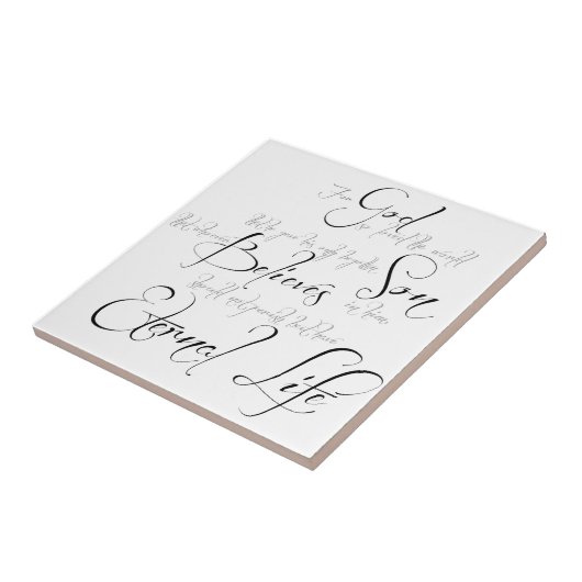 Carreau Écriture John 3:16 (Côté)