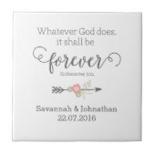 Carreau Écriture rustique Christian Art Mariage Cadeau (Devant)