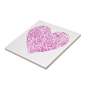 Carreau Écriture spirale coeur rose pour la Saint Valentin (Côté)