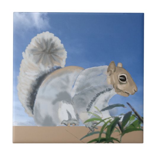 Carreau Écureuil dans la campagne Carrelage en céramique (Devant)