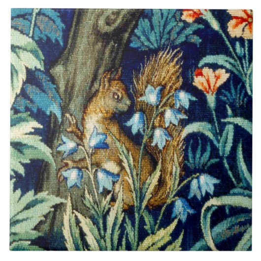 Carreau Écureuil dans la forêt, William Morris (Devant)