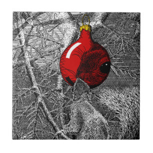 Carreau Écureuil dans l'arbre de Noël