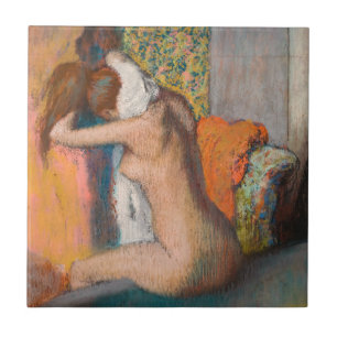 Carreau Edgar Degas - Après le bain, une femme essuie le c