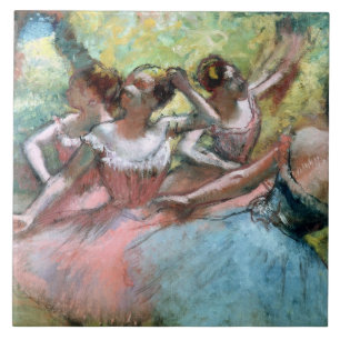 Carreau Edgar Degas quatre ballerines sur l'étape