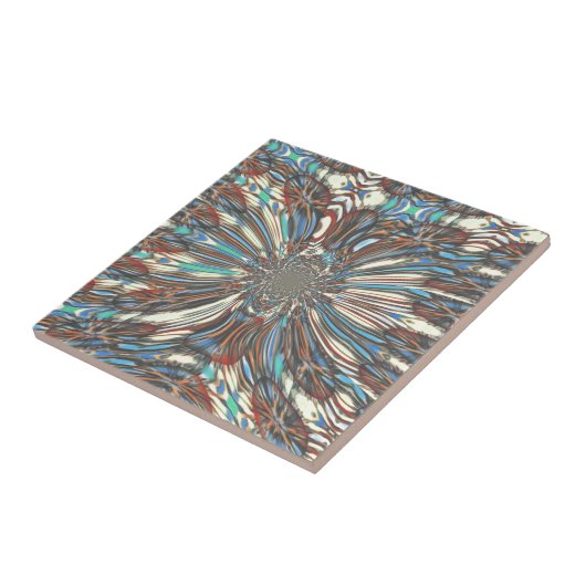 Carreau Edgy African Urban Pop Art Conception optique Abst (Côté)