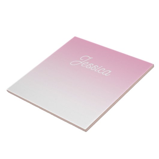 Carreau (Editable) Light Pink Color Ombre & Your Text (Côté)
