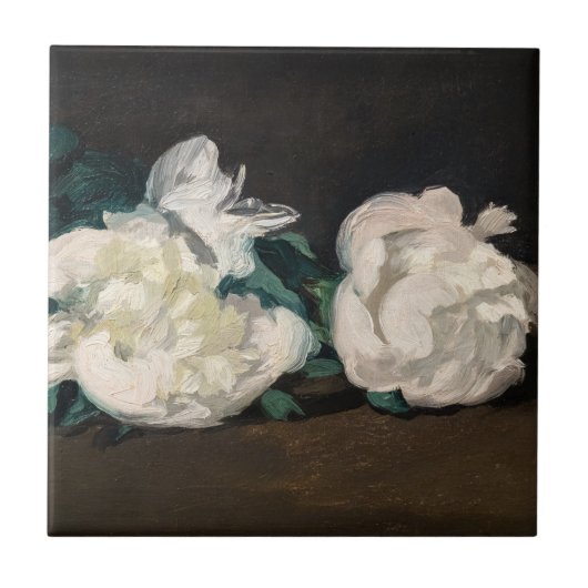 Carreau Edouard Manet - Branche de pivoines blanches, séca (Devant)