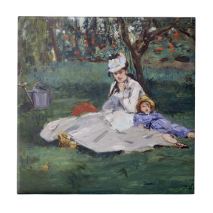 Carreau Edouard Manet - La famille Monet dans son jardin