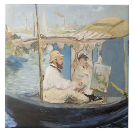 Carreau Edouard Manet - Monet Peinture sur son Studio Boat (Devant)