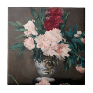 Carreau Edouard Manet - Vase de Pivoines sur Petit Piédouc