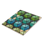 Carreau Édredon d'hexagone dans vert, Teal + Tan (Côté)