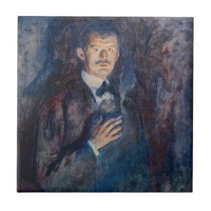 Carreau Edvard Munch - Autoportrait avec cigarette