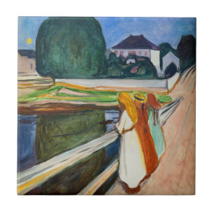 Carreau Edvard Munch - La nuit blanche des filles sur le p