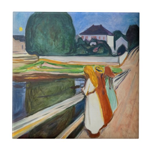 Carreau Edvard Munch - La nuit blanche des filles sur le p (Devant)