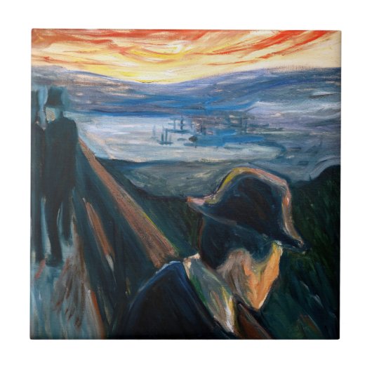 Carreau Edvard Munch - Maladie d'humeur au coucher du sole (Devant)