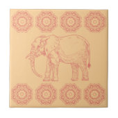 Carreau Eelphant madala tons terre cuite (Devant)