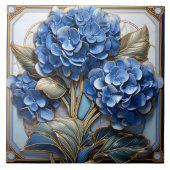 Carreau Effet 3D Blue Hydrangea Flower (Devant)