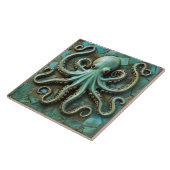 Carreau Effet 3D octopus marine vert aquatique (Côté)
