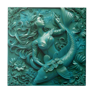 Carreau Effet 3D Sirène et poisson