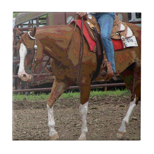 Carreau Effet de dessin animé de cheval occidental
