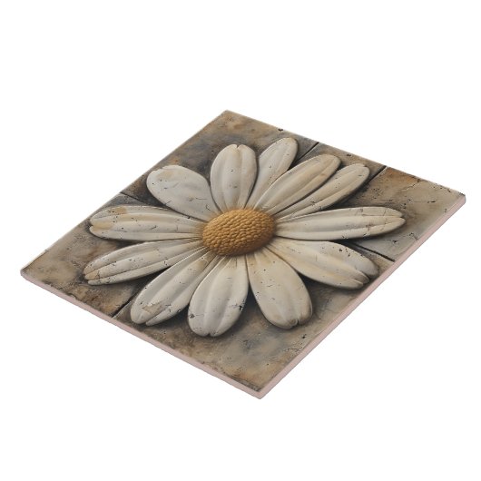 Carreau Effet de Pierre Fleur Blancs (Côté)