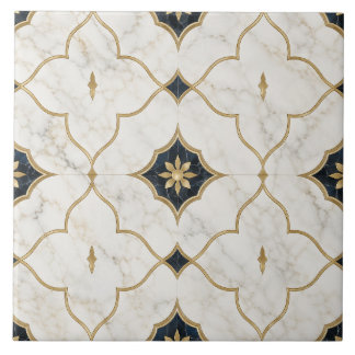 Carreau Effet Marbre Or Luxe - Motif Géométrique