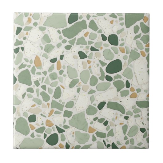 Carreau Effet Sage Green Terrazzo (Devant)