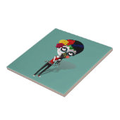 Carreau Éffrayante fille Dia de Los Muertos (Côté)