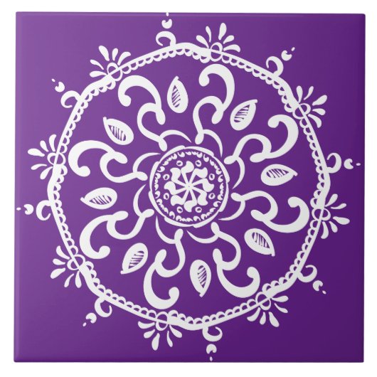 Carreau Eggplant Mandala (Devant)