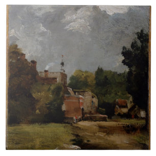 Carreau Église est de Bergholt de la rue d'église (huile