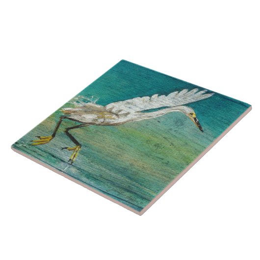 Carreau Egret Shorebird Beach House Art (Côté)