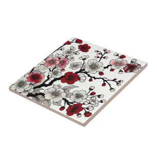 Carreau Élégance de Fleur Rougeoyante - Flore Inspirée du