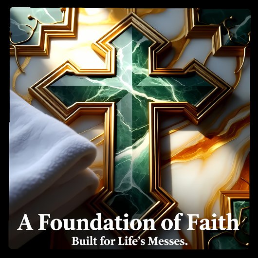 Carreau Élégance en Pierre Croix de marbre dorée